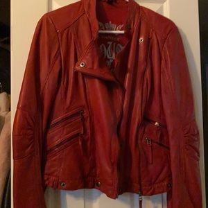 Leather motorcycle jacket